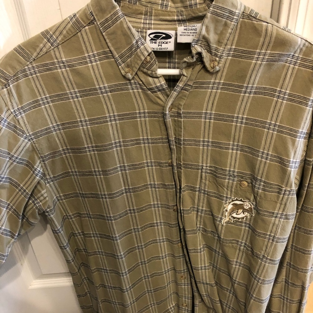 Men’s Miami Dolphin Button Down Long Sleeve Shirt